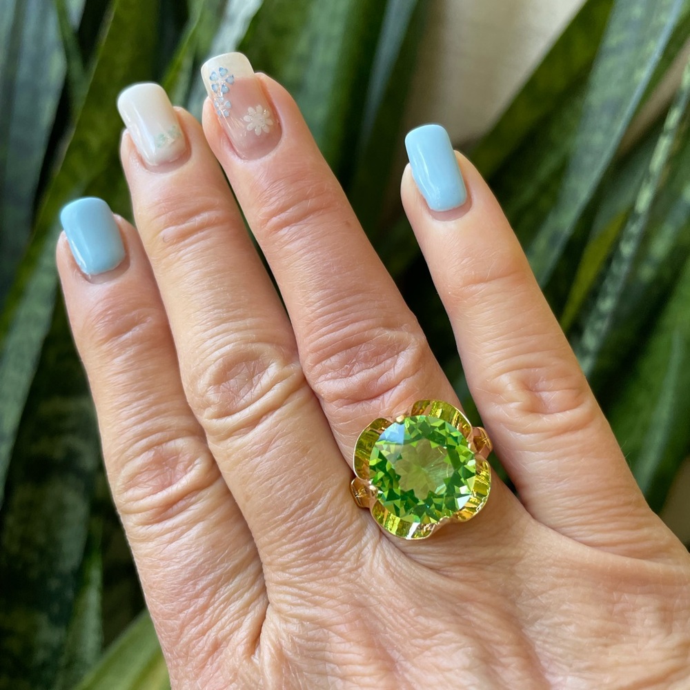 10K Gold Filled Green Semi Precious Ring